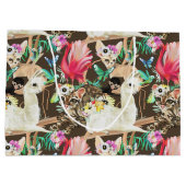 Tropisches Tiermuster Große Geschenktüte (Rückseite)