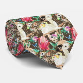 Tropisches Tiermuster Krawatte (Gerollt)