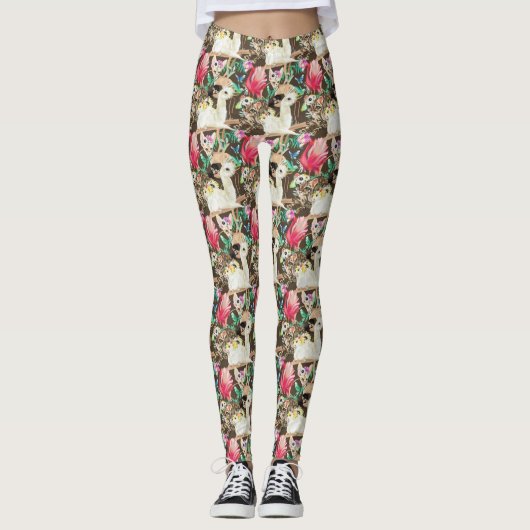 Tropisches Tiermuster Leggings (Vorderseite)