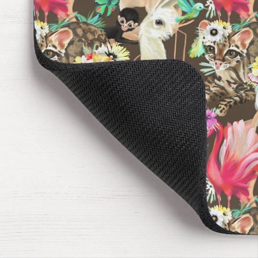 Tropisches Tiermuster Mousepad (Ecke)