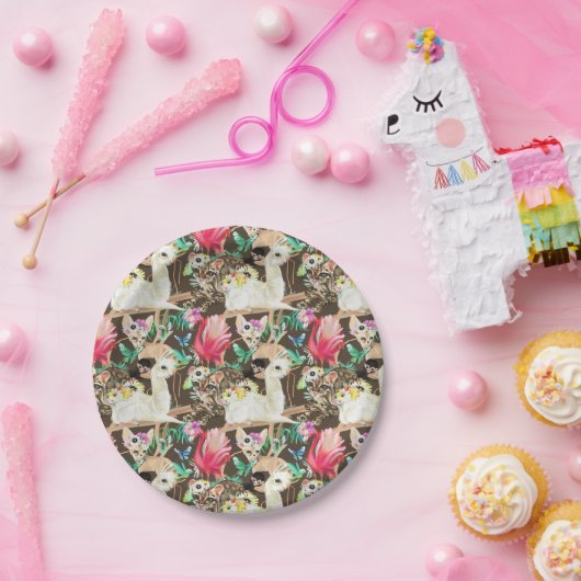 Tropisches Tiermuster Pappteller (Party)