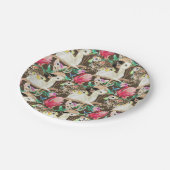 Tropisches Tiermuster Pappteller (Schrägansicht)