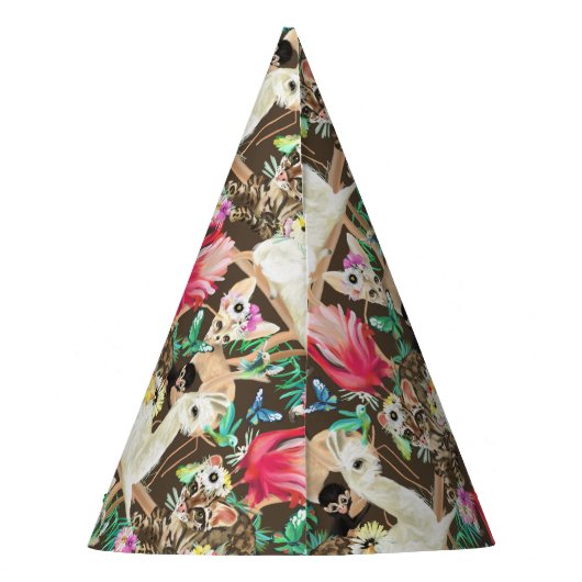 Tropisches Tiermuster Partyhütchen (Rückseite)