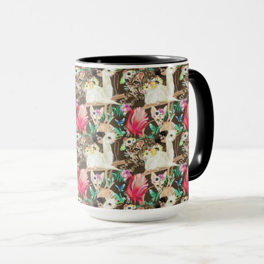 Tropisches Tiermuster Tasse (VorderseiteRechts)
