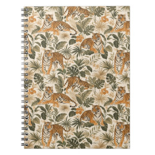 Tropisches Tiger-Botanik-Spiralnotizbuch Notizblock