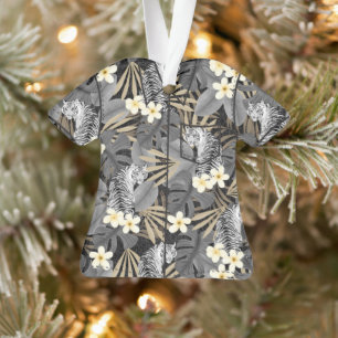 Tropisches Tiger Hawaiian Palm Jungle Aloha Shirt Ornament