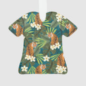 Tropisches Tiger Hawaiian Palm Jungle Aloha Shirt Ornament (Rückseite)