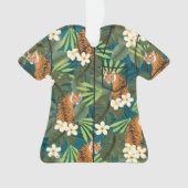 Tropisches Tiger Hawaiian Palm Jungle Aloha Shirt Ornament (Vorderseite)
