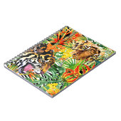 Tropisches Tiger-Watercolor-Dschungelmuster Notizblock (Linke Seite)