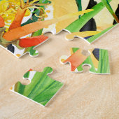 Tropisches Tiger-Watercolor-Dschungelmuster Puzzle (Seite)