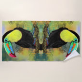 Tropisches Toco Toucan Beach Handtuch (Vorderseite)