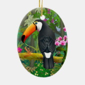 Tropisches Toco Toucan Bird Ornament (Hinten)