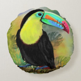 Tropisches Toco Toucan Rundkissen Rundes Kissen