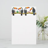 Tropisches Toco Toucan Vogel-Briefpapier Briefpapier (Stehend Vorderseite)