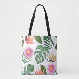 Tropisches Totbeutel für Monogramm Tasche