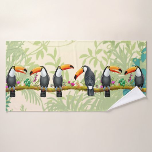 Tropisches Toucan Dschungel-Bad-Tuch Badehandtuch (Badehandtuch)