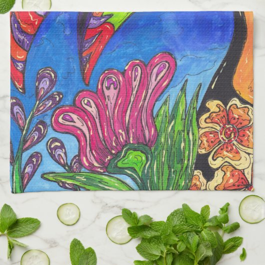 Tropisches Toucan Geschirrtuch (Gefaltet)