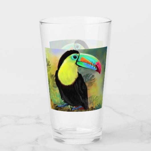 Tropisches Toucan-Glas Glas (Vorderseite)