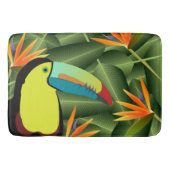 Tropisches Toucan u. Paradiesvögel Blumen Badematte (Vorderseite)