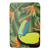 Tropisches Toucan u. Paradiesvögel Blumen Badematte (Vorderseite Vertikal)