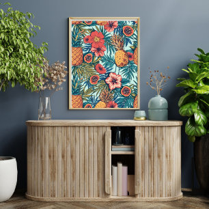 Tropisches Trio Ananas, Papaya & Passionsfrucht Poster
