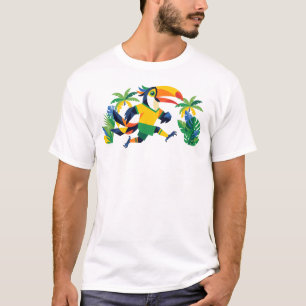 Tropisches Tukane-Fußball-Maskottchen-Ringer-T-Shi T-Shirt