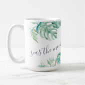 Tropisches Türkis Blaues Wasserfarbenmeer Schildkr Kaffeetasse (Links)