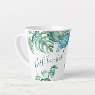 Tropisches Türkis Blaues Wasserfarbenmeer Schildkr Milchtasse
