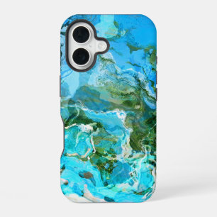 Tropisches Türkis-Ozeanblau und Seegrasgrün iPhone 16 Hülle