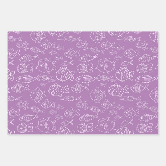 Tropisches Türkis und Pfirsichfisch Niedlicher Car Geschenkpapier Set (Vorderseite 3)