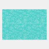 Tropisches Türkis und Pfirsichfisch Niedlicher Car Geschenkpapier Set (Vorderseite)