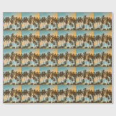 Tropisches Twilight: Kokospalmenpalme Silhouette Geschenkpapier (Flach)