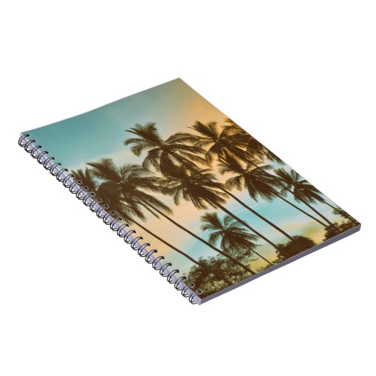 Tropisches Twilight: Kokospalmenpalme Silhouette Notizblock (Rechte Seite)