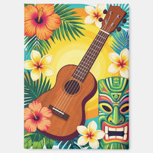 Tropisches Ukulele Tiki-Luau-Party-Vibes T-Shirt Magnet