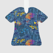 Tropisches Unterwassergarten Surreal Aloha Shirt Ornament (Rückseite)
