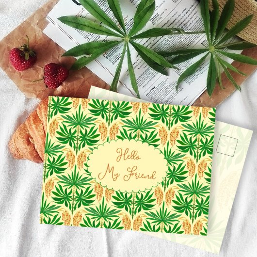 Tropisches Vibes Palm Muster Freundschaft Postkarte