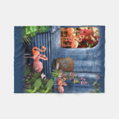 Tropisches Vintages blaues Marmorpalast Fleecedecke (Vorderseite (Horizontal))