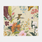 Tropisches Vintages Blumenband Fleecedecke (Vorderseite (Horizontal))