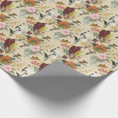 Tropisches Vintages Blumenband Geschenkpapier (Ecke)