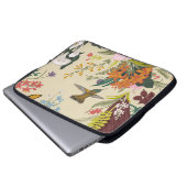 Tropisches Vintages Blumenband Laptopschutzhülle (Vorne Knopf)