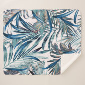Tropisches, Vintages Muster mit Palme  Sherpadecke (Vorderseite (Horizontal))