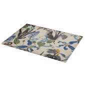 Tropisches Vintages Wildmuster mit Vogel. Schneidebrett (Ecke)