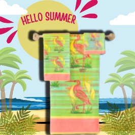 Tropisches Vogelhandtuch Badhandtuch Set