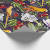 Tropisches Vogelparrots-Jungle-Muster - Lila Geschenkpapier (Ecke)