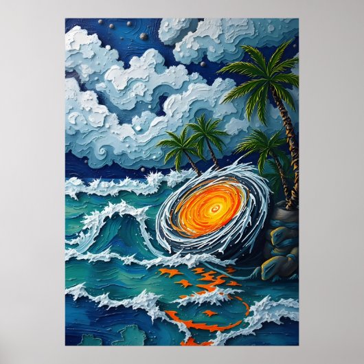Tropisches Vortex-Strand Fantasy-Kunstwerk Poster (Vorne)
