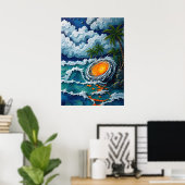 Tropisches Vortex-Strand Fantasy-Kunstwerk Poster (Heimbüro)