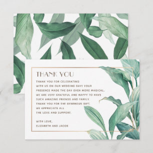 Tropisches Wasser. Elegante Hochzeit Dankeskarte
