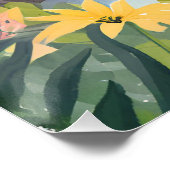 Tropisches Wasser | Floral Wasserfarbe Landschaft Poster (Ecke)