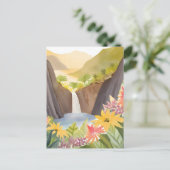 Tropisches Wasser | Floral Wasserfarbe Landschaft Postkarte (Stehend Vorderseite)