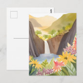 Tropisches Wasser | Floral Wasserfarbe Landschaft Postkarte (Vorne/Hinten)